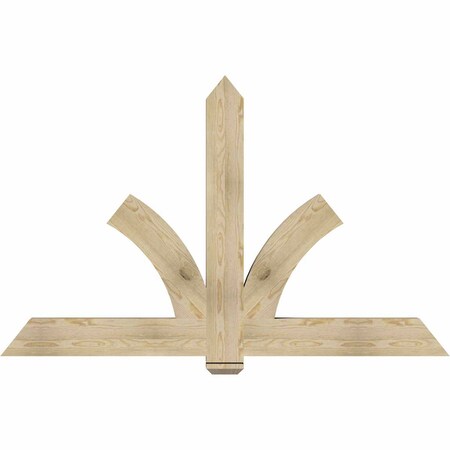 Ekena Millwork Redmond Rough Sawn Timber Gable Bracket, Douglas Fir, 72"W x 45"H x 4"D x 6"F, 15/12 Pitch GBW072X45X0406RED00RDF